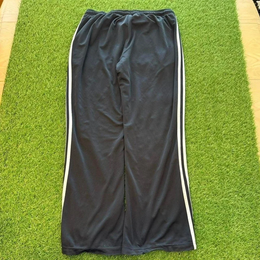Adidas black sweatpants with white stripes large